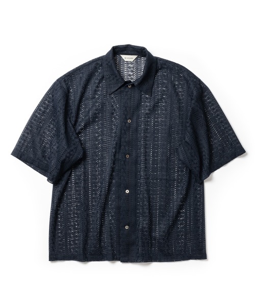 Wizzard(ウィザード)の「Wizzard ウィザード / LACE SHIRT レースシャツ / W24SS-SH050(シャツ/ブラウス・メンズ・ブラック/ネイビー/グリーン/ホワイト・1/3/2)」の4枚目の写真