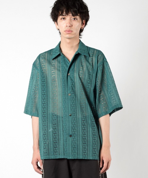 Wizzard(ウィザード)の「Wizzard ウィザード / LACE SHIRT レースシャツ / W24SS-SH050(シャツ/ブラウス・メンズ・ブラック/ネイビー/グリーン/ホワイト・1/3/2)」の3枚目の写真