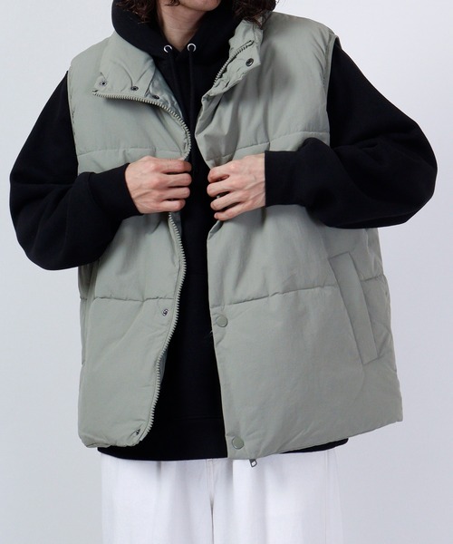 A.T,C in the attic homme(エーティーシーインジアティックオム)の「A.T,C in the attic homme タスラン裏コーティングビッグ中綿ベスト(ダウンベスト・メンズ・カーキ/ブラック/クリーム・M/L)」の10枚目の写真