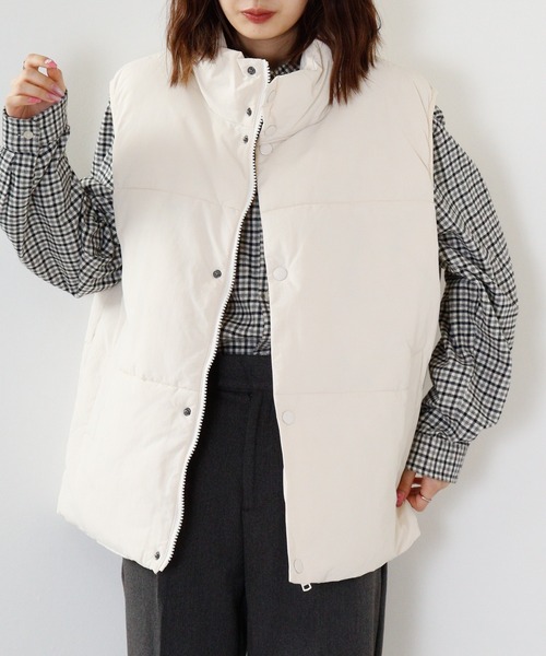 A.T,C in the attic homme(エーティーシーインジアティックオム)の「A.T,C in the attic homme タスラン裏コーティングビッグ中綿ベスト(ダウンベスト・メンズ・カーキ/ブラック/クリーム・M/L)」の16枚目の写真
