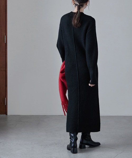 etoll.(エトル)の「エアーヤーンニットワンピース(ワンピース・レディース・ブラック/アイボリー/杢グレー・FREE)」の5枚目の写真