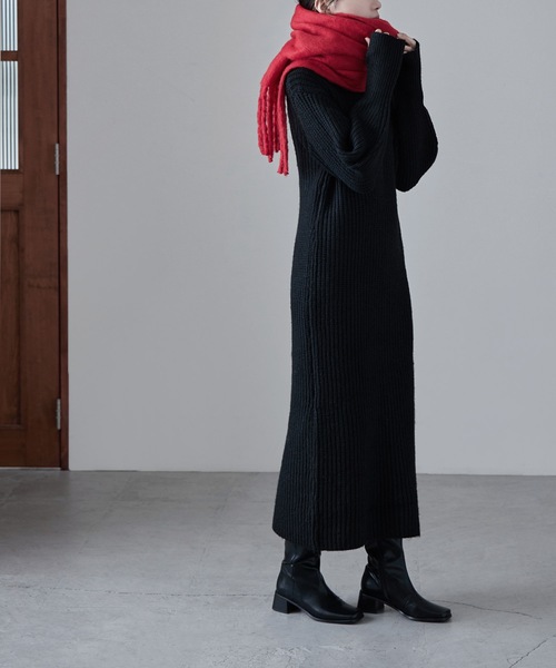 etoll.(エトル)の「エアーヤーンニットワンピース(ワンピース・レディース・ブラック/アイボリー/杢グレー・FREE)」の8枚目の写真