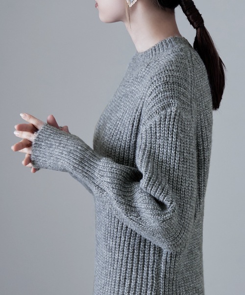 etoll.(エトル)の「エアーヤーンニットワンピース(ワンピース・レディース・ブラック/アイボリー/杢グレー・FREE)」の13枚目の写真