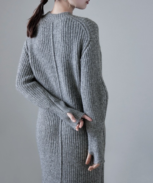 etoll.(エトル)の「エアーヤーンニットワンピース(ワンピース・レディース・ブラック/アイボリー/杢グレー・FREE)」の15枚目の写真