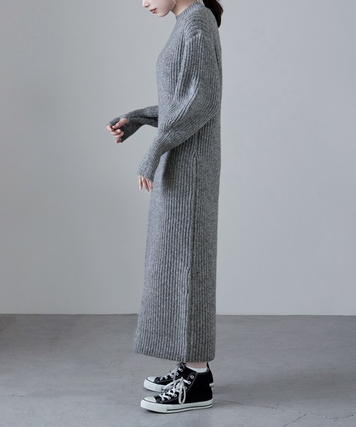 etoll.(エトル)の「エアーヤーンニットワンピース(ワンピース・レディース・ブラック/アイボリー/杢グレー・FREE)」の18枚目の写真