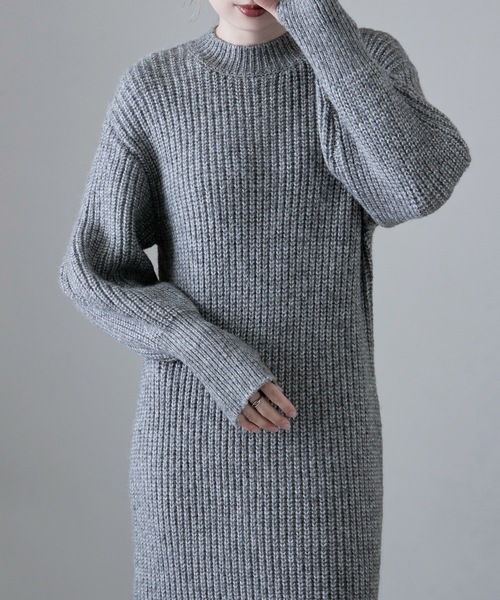 etoll.(エトル)の「エアーヤーンニットワンピース(ワンピース・レディース・ブラック/アイボリー/杢グレー・FREE)」の19枚目の写真