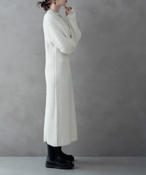 etoll.(エトル)の「エアーヤーンニットワンピース(ワンピース・レディース・ブラック/アイボリー/杢グレー・FREE)」の22枚目の写真