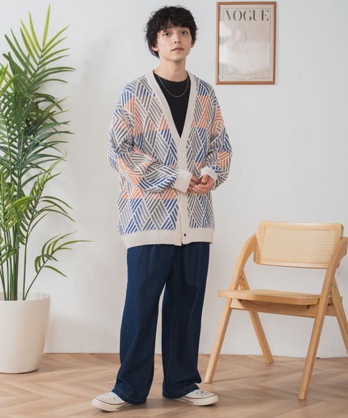 WEGO（ウィゴー）の「WEGO/ジオメトリックカーディガン（カーディガン 