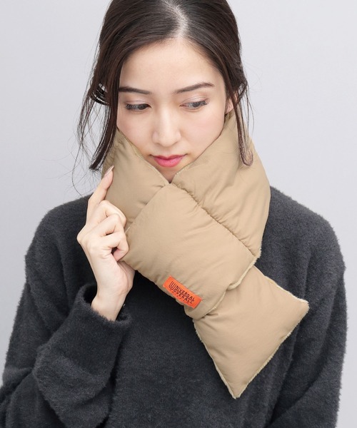 UNIVERSAL OVERALL(ユニバーサルオーバーオール)の「ストレッチタフタナイロン 裏ボア 差し込み 中綿 ダウンマフラー(マフラー・メンズ・ベージュ/ネイビー/ブラック/ブラウン・FREE)」の7枚目の写真