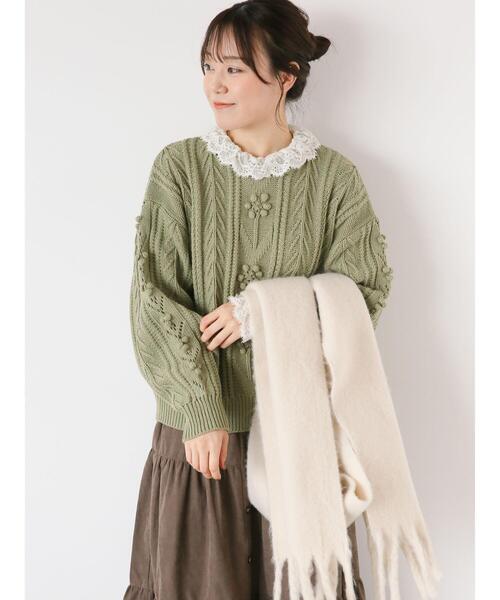 ehka sopo（エヘカソポ）の「レース襟カットソー（Tシャツ/カットソー・レディース・オフホワイト/キナリ/ブラック・F）」の8枚目の写真