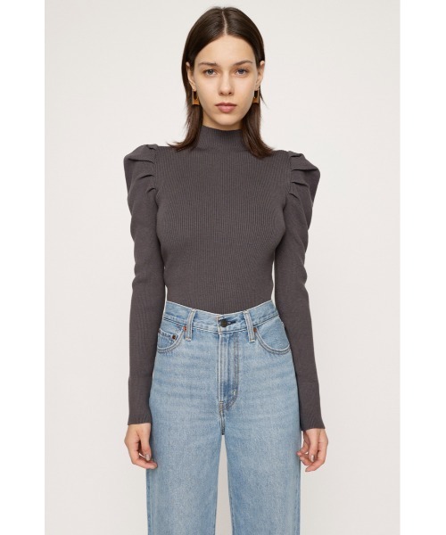 TUCK SLEEVE HG トップス SLY タック リブ フリル 黒 TUCK SLEEVE HG トップス SLY タック リブ フリル 黒 SLY
