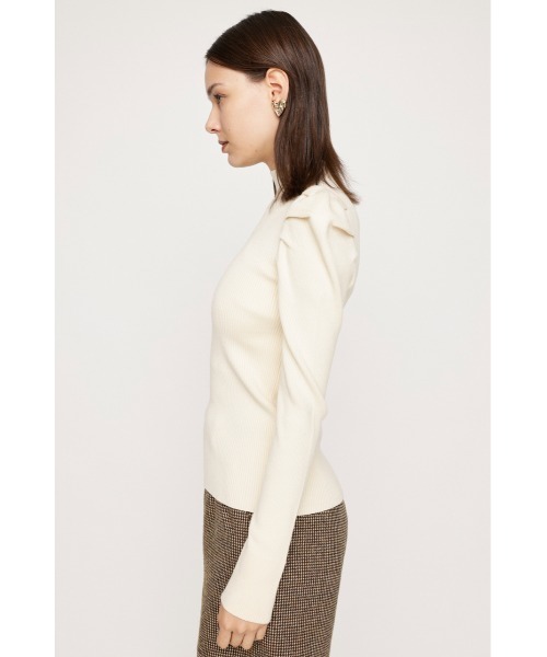 SLY（スライ）の「TUCK PUFF SLEEVE HG TOPS タック パフスリーブ ハイゲージ トップス（ニット/セーター・レディース・アイボリー/グレー/ブルー/ブラック・FREE）」の8枚目の写真