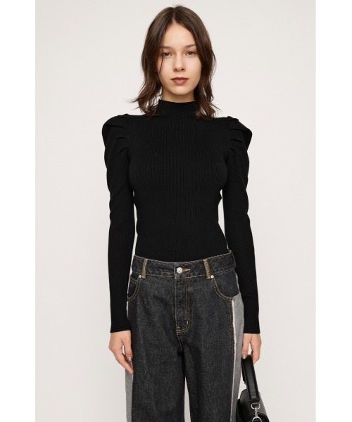 SLY（スライ）の「TUCK PUFF SLEEVE HG TOPS タック パフスリーブ ハイゲージ トップス（ニット/セーター・レディース・アイボリー/グレー/ブルー/ブラック・FREE）」の10枚目の写真