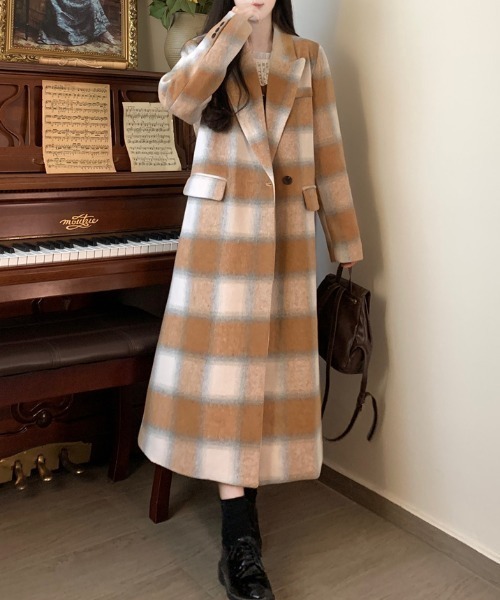 OBLI チェックフレアトレンチコート axes femme POETIQUE（アクシーズファムポエティック）の「チェック