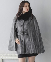 Julia Boutique | フェイクファー付きケープコート/23575(その他アウター)