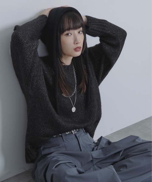 Ellno Loset（エルノロゼット）の「シャギーフライトニットキャップ（ニットキャップ/ビーニー・メンズ・ブラック/グレー・FREE）」の13枚目の写真