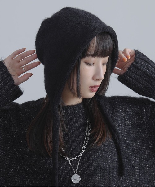 Ellno Loset（エルノロゼット）の「シャギーフライトニットキャップ（ニットキャップ/ビーニー・メンズ・ブラック/グレー・FREE）」の14枚目の写真