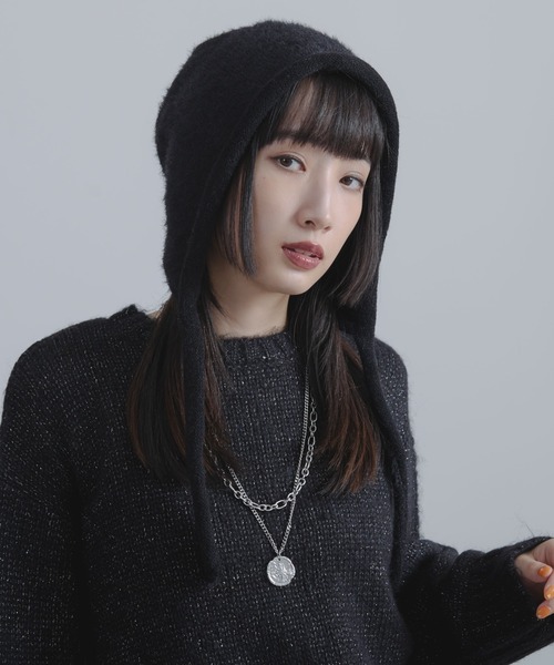 Ellno Loset（エルノロゼット）の「シャギーフライトニットキャップ（ニットキャップ/ビーニー・メンズ・ブラック/グレー・FREE）」の16枚目の写真