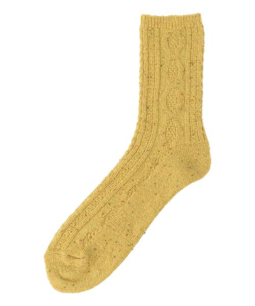 Samansa Mos2(サマンサ モスモス)の「ケーブルネップソックス(ソックス/靴下・レディース・レッド/オフホワイト/イエロー・F)」の1枚目の写真