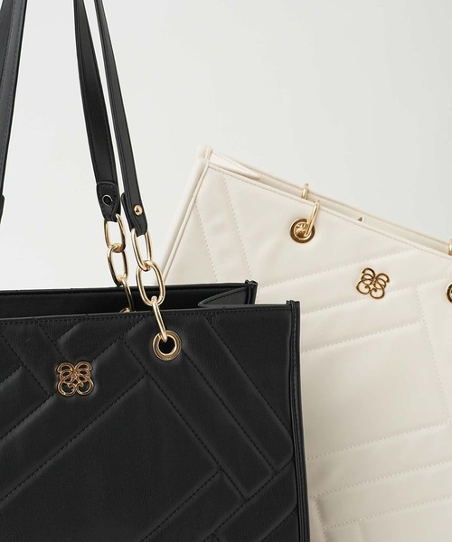 Seemi. byNICECLAUP（ シーミーバイナイスクラップ）の「【Seemi.】SeemiキルティングBAG【ZOZOTOWN限定商品】（トートバッグ・レディース・ブラック/アイボリー/グレイッシュベージュ・FREE）」の13枚目の写真