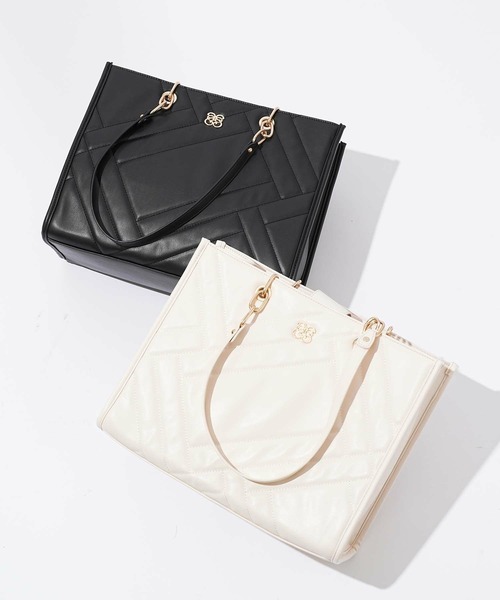 Seemi. byNICECLAUP（ シーミーバイナイスクラップ）の「【Seemi.】SeemiキルティングBAG【ZOZOTOWN限定商品】（トートバッグ・レディース・ブラック/アイボリー/グレイッシュベージュ・FREE）」の11枚目の写真