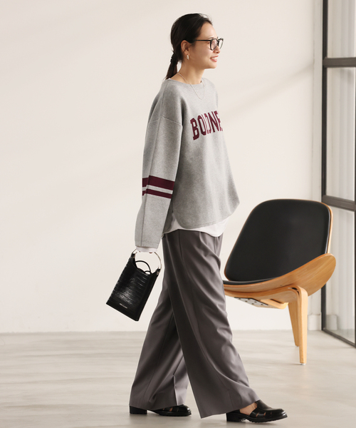 JOURNAL STANDARD(ジャーナルスタンダード)の「BOLDNESSロゴニット(ニット/セーター・レディース・チャコールグレー/ブラック/アイボリー・FREE)」の10枚目の写真