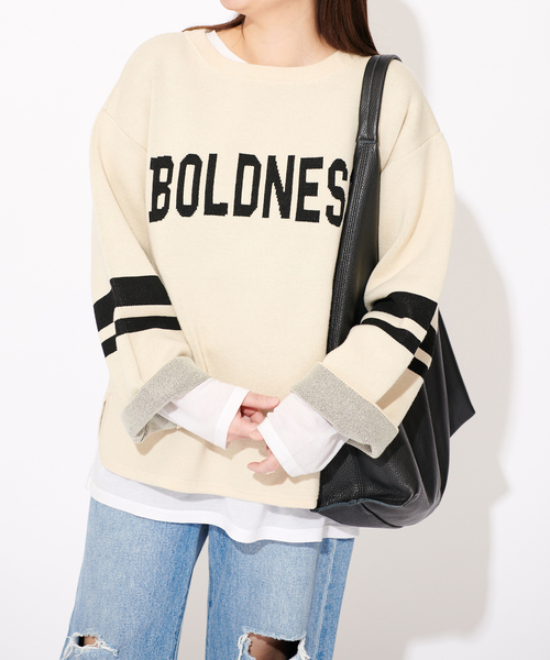 【美品】ジャーナルスタンダード　24SS BOLDNESS ロゴニット　黒 JOURNAL STANDARD（ジャーナルスタンダード）の「BOLDNESS