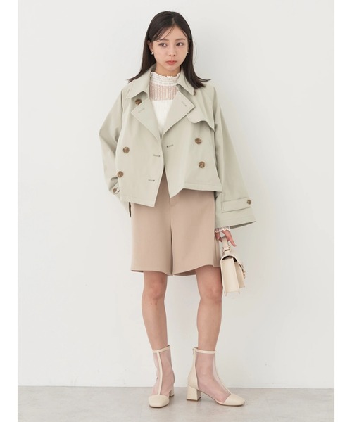 earth music&ecology（アースミュージックアンドエコロジー）の「ショートトレンチコート（トレンチコート・レディース・ライトベージュ/ライトカーキ/ベージュ・FREE）」の21枚目の写真