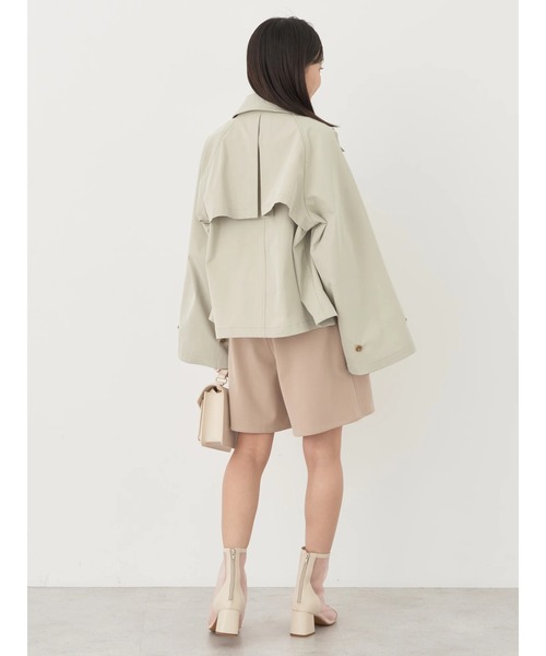 earth music&ecology（アースミュージックアンドエコロジー）の「ショートトレンチコート（トレンチコート・レディース・ライトベージュ/ライトカーキ/ベージュ・FREE）」の18枚目の写真
