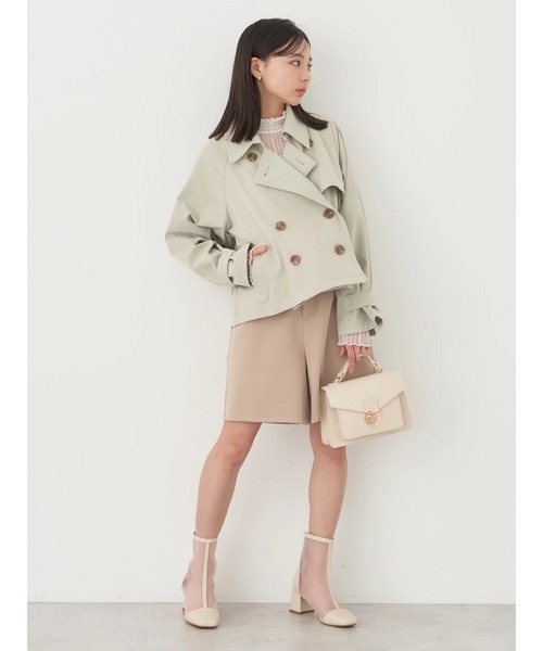 earth music&ecology（アースミュージックアンドエコロジー）の「ショートトレンチコート（トレンチコート・レディース・ライトベージュ/ライトカーキ/ベージュ・FREE）」の19枚目の写真