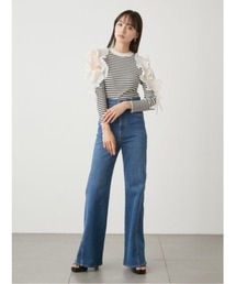 【新色追加】Sustainableストレッチフレアデニムパンツ