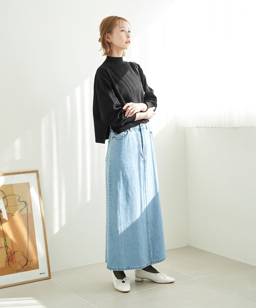 ROPE' PICNIC（ロペピクニック）の「綿シルクハイネックニットプルオーバー（ニット/セーター・レディース・オフホワイト/グレー系その他/ブラック/ホワイト系その他5・38）」の15枚目の写真