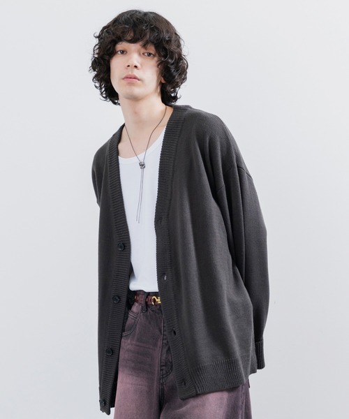 JUNRED(ジュンレッド)の「ロールアップワイドスリーブカーディガン(カーディガン/ボレロ・メンズ・ホワイト/チャコールグレー/ライトグレー/イエロー/ブルー・S/M/L)」の2枚目の写真