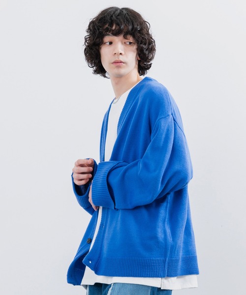 JUNRED(ジュンレッド)の「ロールアップワイドスリーブカーディガン(カーディガン/ボレロ・メンズ・ホワイト/チャコールグレー/ライトグレー/イエロー/ブルー・S/M/L)」の4枚目の写真