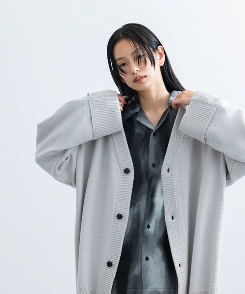 JUNRED(ジュンレッド)の「ロールアップワイドスリーブカーディガン(カーディガン/ボレロ・メンズ・ホワイト/チャコールグレー/ライトグレー/イエロー/ブルー・S/M/L)」の3枚目の写真