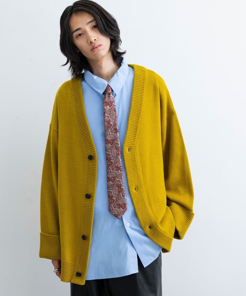 JUNRED(ジュンレッド)の「ロールアップワイドスリーブカーディガン(カーディガン/ボレロ・メンズ・ホワイト/チャコールグレー/ライトグレー/イエロー/ブルー・S/M/L)」の17枚目の写真