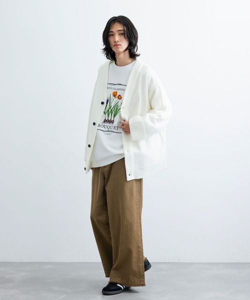 JUNRED(ジュンレッド)の「ロールアップワイドスリーブカーディガン(カーディガン/ボレロ・メンズ・ホワイト/チャコールグレー/ライトグレー/イエロー/ブルー・S/M/L)」の18枚目の写真