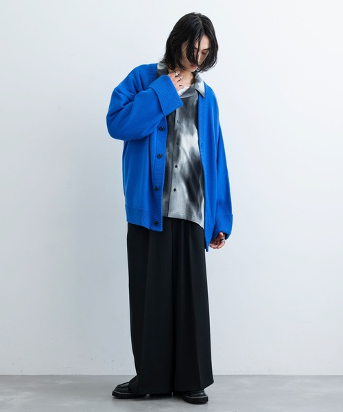 JUNRED(ジュンレッド)の「ロールアップワイドスリーブカーディガン(カーディガン/ボレロ・メンズ・ホワイト/チャコールグレー/ライトグレー/イエロー/ブルー・S/M/L)」の7枚目の写真