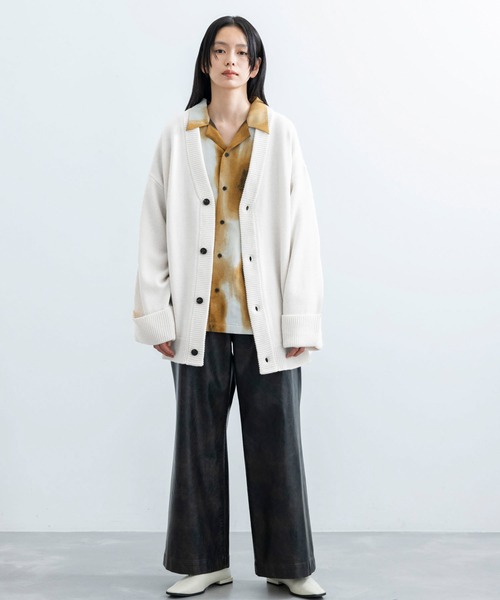 JUNRED(ジュンレッド)の「ロールアップワイドスリーブカーディガン(カーディガン/ボレロ・メンズ・ホワイト/チャコールグレー/ライトグレー/イエロー/ブルー・S/M/L)」の8枚目の写真