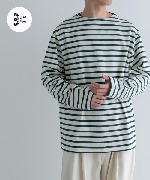 FORK&SPOON（フォークアンドスプーン）の「FORK&SPOON　ボートネックボーダー（Tシャツ/カットソー・メンズ・ベージュ系その他/ブルー系その他/ホワイト系その他/グリーン系その他・3/4/5）」の3枚目の写真