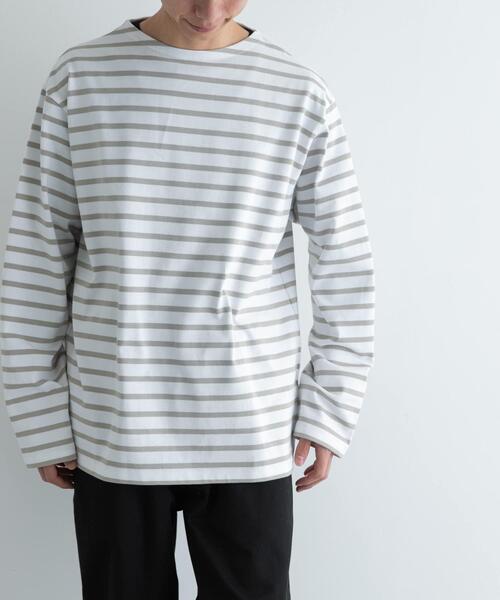 FORK&SPOON（フォークアンドスプーン）の「FORK&SPOON　ボートネックボーダー（Tシャツ/カットソー・メンズ・ベージュ系その他/ブルー系その他/ホワイト系その他/グリーン系その他・3/4/5）」の17枚目の写真