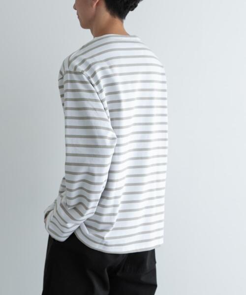 FORK&SPOON（フォークアンドスプーン）の「FORK&SPOON　ボートネックボーダー（Tシャツ/カットソー・メンズ・ベージュ系その他/ブルー系その他/ホワイト系その他/グリーン系その他・3/4/5）」の16枚目の写真