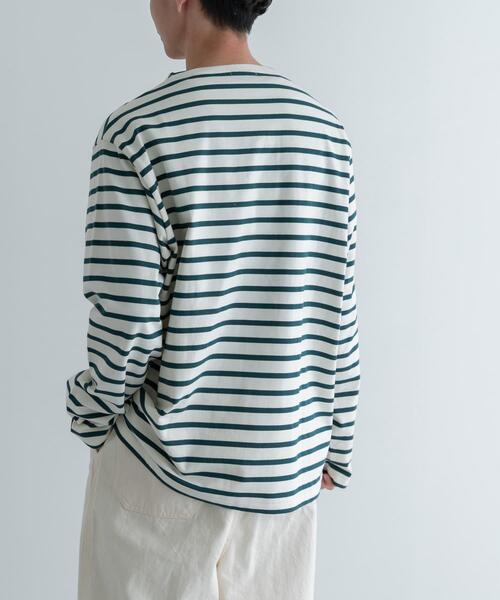 FORK&SPOON（フォークアンドスプーン）の「FORK&SPOON　ボートネックボーダー（Tシャツ/カットソー・メンズ・ベージュ系その他/ブルー系その他/ホワイト系その他/グリーン系その他・3/4/5）」の10枚目の写真