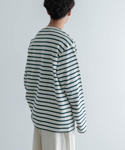 FORK&SPOON（フォークアンドスプーン）の「FORK&SPOON　ボートネックボーダー（Tシャツ/カットソー・メンズ・ベージュ系その他/ブルー系その他/ホワイト系その他/グリーン系その他・3/4/5）」の8枚目の写真