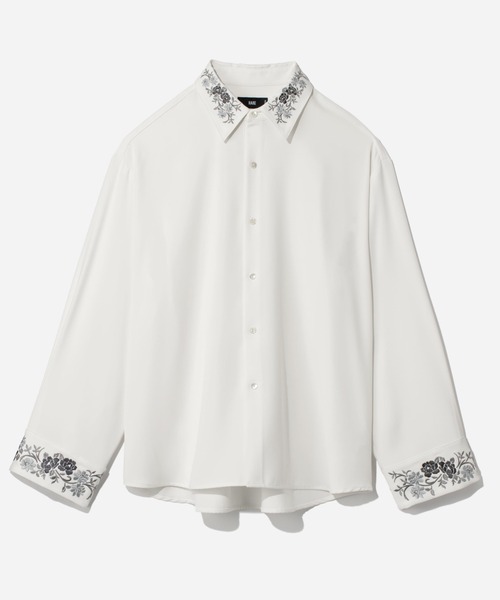 HARE(ハレ)の「【SET UP対応 イージーケア】TOROMIシシュウシャツ(HARE)(シャツ/ブラウス・メンズ・オフホワイト/ブラック/ピンク/パープル/ブルー系その他/グレー/ブラック系その他/ブルー系その他2/ホワイト系その他/オレンジ/グレー系その他/ライトグリーン/ブラウン/ブラック系その他2・MEDIUM/SMALL)」の2枚目の写真