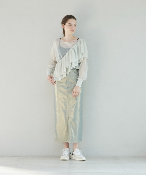 INED CLARO(イネドクラロ)の「箔プリントタイトスカート(スカート・レディース・ゴールド・フリー)」の6枚目の写真