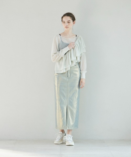 INED CLARO(イネドクラロ)の「箔プリントタイトスカート(スカート・レディース・ゴールド・フリー)」の7枚目の写真