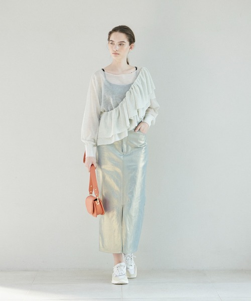 INED CLARO(イネドクラロ)の「箔プリントタイトスカート(スカート・レディース・ゴールド・フリー)」の14枚目の写真