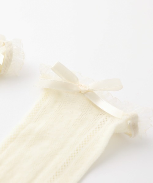 URBAN CHERRY（アーバンチェリー）の「リボンレースハイソックス（ソックス/靴下・キッズ・アイボリー・FREE）」の5枚目の写真