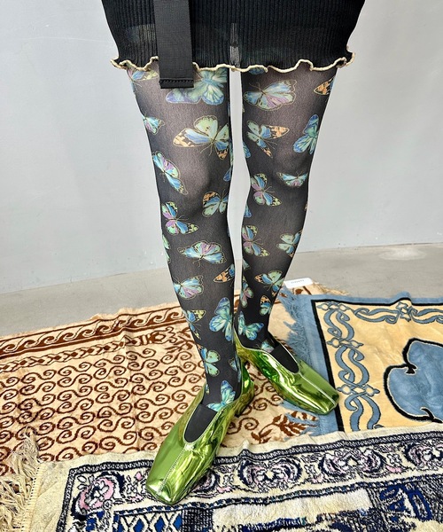 SANSeLF（サンセルフ）の「アートデザインタイツ【SANSeLF】sana24s001（タイツ/ストッキング・レディース・ピンク系その他/ブラック系その他/マルチ/ブルー系その他・FREE）」の2枚目の写真